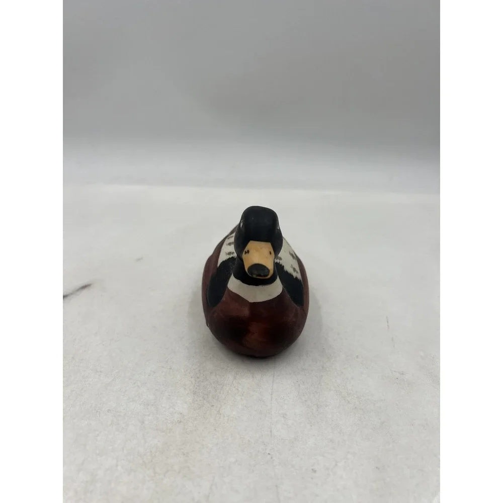Hand Painted Ceramic Duck Figurine Mallard Decoy Style Small Home Decor Mini